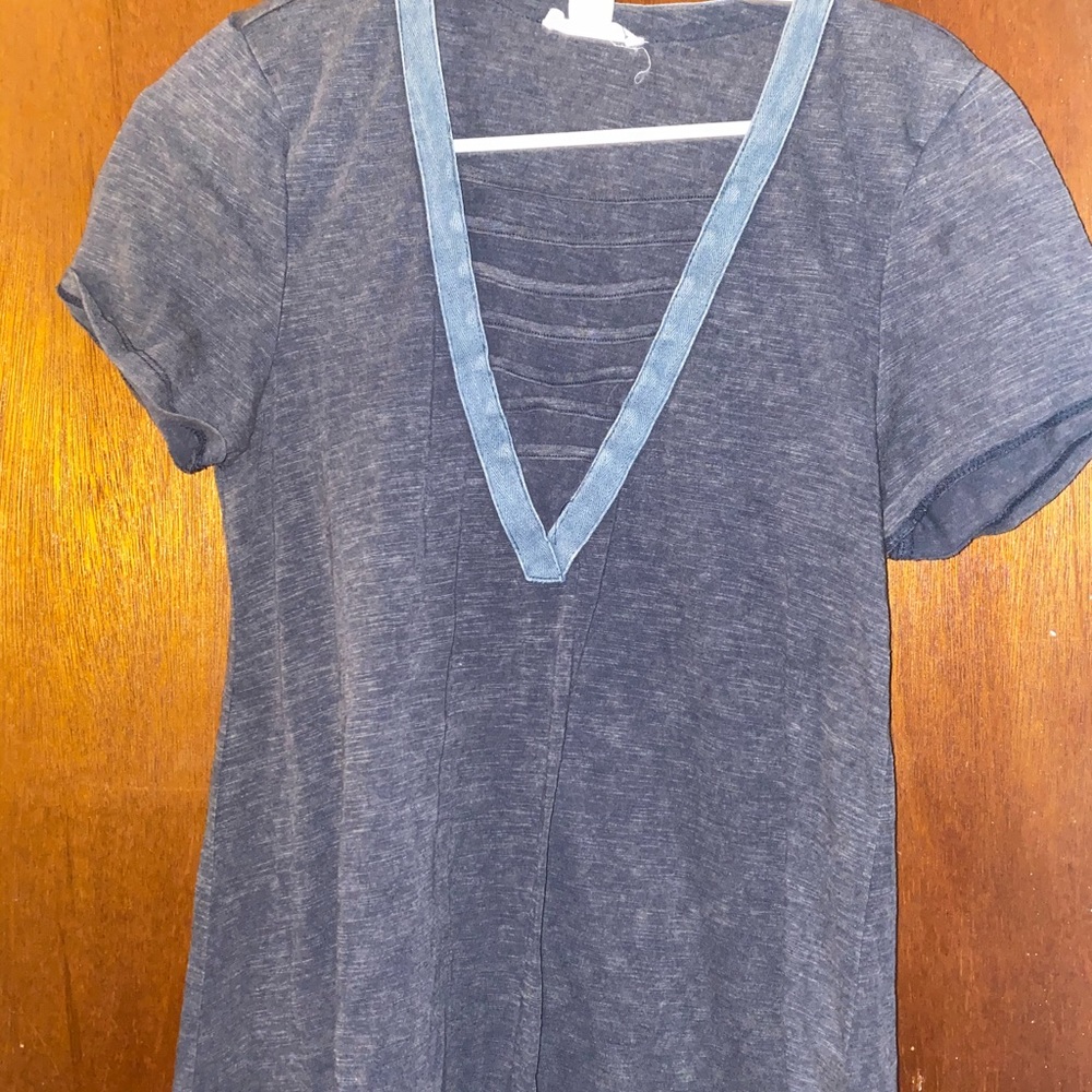 grey cut out t-shirt